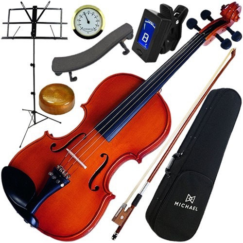 Kit Violino Michael 4/4 Vnm40 + Estojo + Espaleira