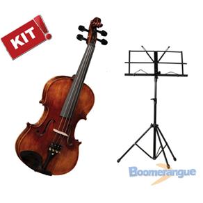 Kit Violino Vk544 4/4 Envelhecido Eagle com Estojo Super Luxo + Estante de Partitura