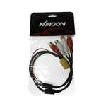 KKmoon Mini 6 Pin ISO Adapter Aux Line Out 4 Chinch Kabel 4 RCA Ficha para VW Seat Skoda Blaupunkt VDO Audi Ford