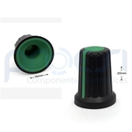 Knob 15X20 para Potenciômetro Eixo Estriado - Verde
