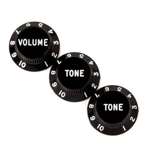 Knob Fender Strato Preto 1 Volume e 2 Tone