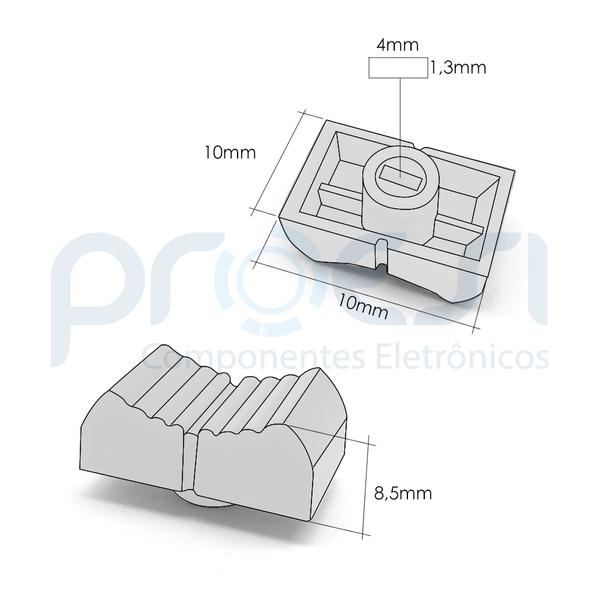 Knob para Potenciômetro Deslizante com Eixo de 4mm - 17X10mm - Preto - Proesi