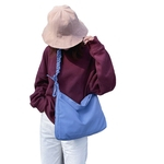 Lady Único Shoulder Bag Bowknot Plissadas Strap Simples Cor Sólida Nylon Travel Bag