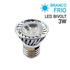 Lâmpada LED Dicróica 3W Bivolt E27 Branco Frio