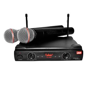LC202 - Microfone S/ Fio Duplo de Mão LC 202 Leacs