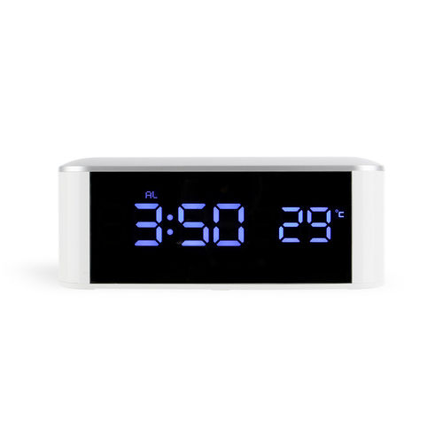 Led Digital Espelho Relógio Despertador Household Desktop Termômetro com Interface Usb (para não Incluir Linha Usb)