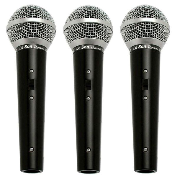 Leson - Kit com 3 Microfones Vocais LS50 K3