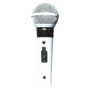 Leson Microfone Sm-58 B Metal.Branco Brilhante Cabo 5Mts.