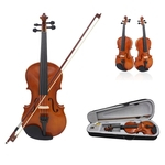 81,0 * 26,0 * 12,0 centímetros violino Natural acústico de madeira sólida Spruce Flame Bege Veneer violino violino com conjuntos de pano Caso Rosin