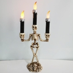 3-Braços LED esqueleto Candle Light Stand para Halloween Party Home Decor alimentado por bateria