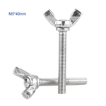 M5 5pcs/Bag 304 Stainless Steel Wing Bolts Wingbolt Nut Butterfly Screw DIN316