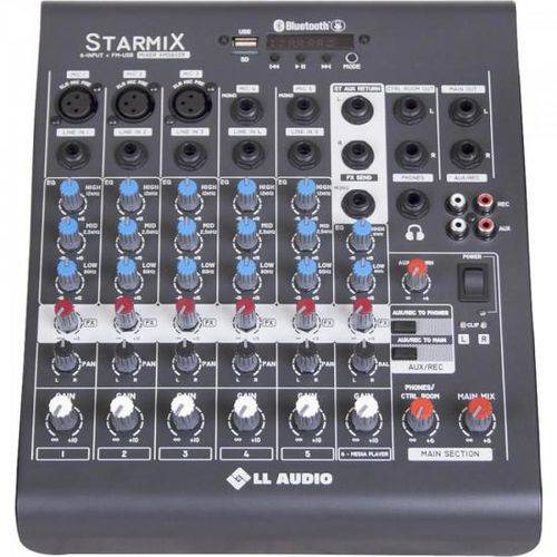 Mesa de Som 6 Canais Stereo Starmix Xms602r Cinza Ll Audio