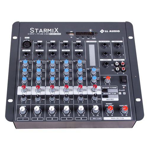 Mesa de Som Ll Starmix S602r Bluetooth - 6 Canais