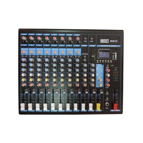 Mesa de Som Mixer 12 Canais Boxx Kg12 C/ Efeitos Mp3 Player
