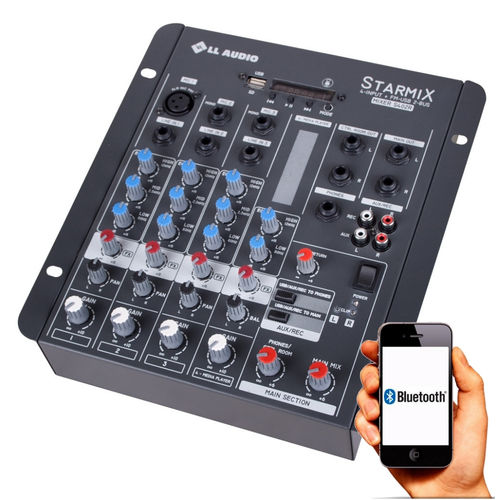 Mesa de Som Mixer 4 Canais Bluetooth Starmix S402rBT Ll Áudio