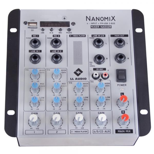 Mesa de Som Mixer 4 Canais Nanomix Na502R Bluetooth Ll Audio