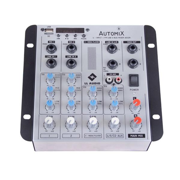 Mesa de Som Mixer Automix LL Audio A502R BT 4 Canais 12 V