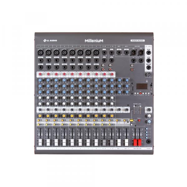 Mesa de Som Mixer LL Audio M1202D 12 Canais Phantom Power