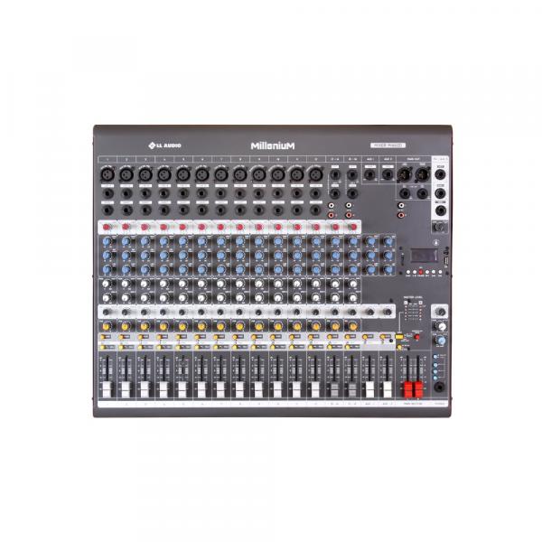 Mesa de Som Mixer LL Audio M1602D 16 Canais Phantom Power