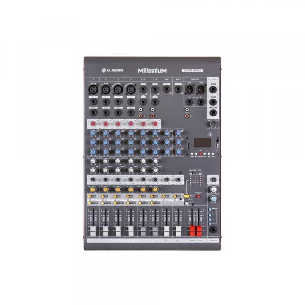 Mesa de Som Mixer LL Audio M802D 8 Canais Phantom Power