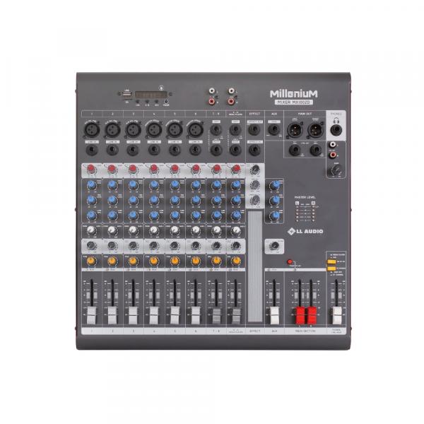 Mesa de Som Mixer LL Audio Millenium MX1002D 10 Canais