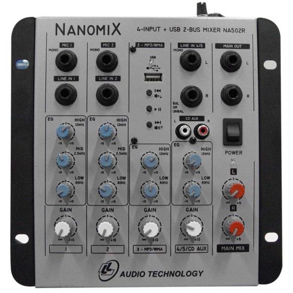 Mesa de Som Mixer Nanomix de 5 Canais Na502r Ll Áudio