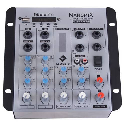 Mesa de Som Nanomix Bluetooth 7.5W 4 Canais Na502rbt Ll Áudio