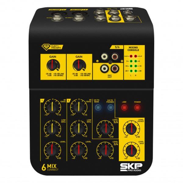 Mesa de Som Skp Mic Connect 6 Canais Compacta - Skp Pro Audio