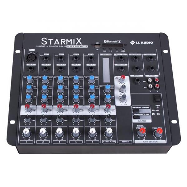 Mesa de Som Starmix Bluetooth com Efeito 15.5W 6 Canais LL Áudio