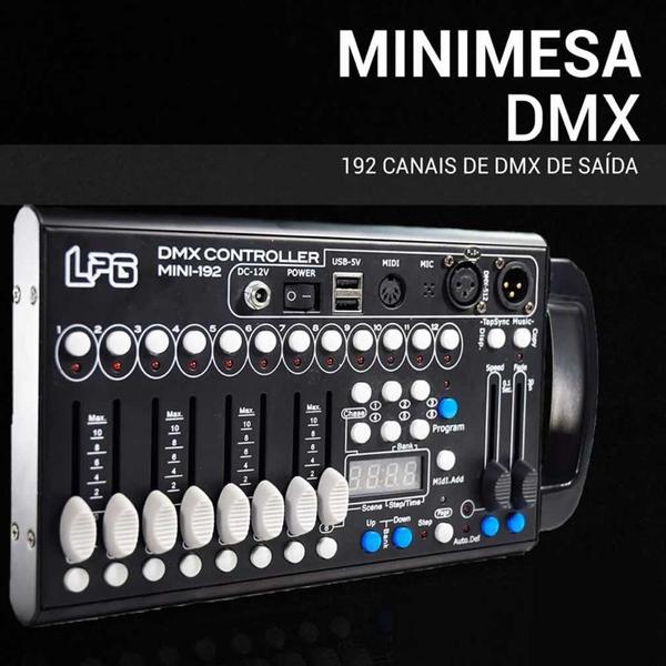 Mesa Dmx Mini Lpg 192 Cenas Dmx512 Bivolt