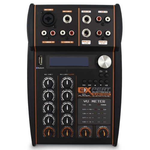 Mesa Som Automotivo Expert Mx-player Stereo 2 Canais 12v Bluetooth Usb Aux Rca Microfone Equalizador 4 Bandas