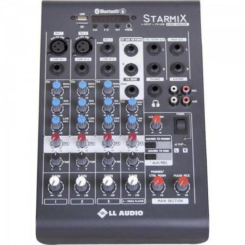 Mesas de Som C/ 04 Canais Stereo Starmix XMS402R Cinza Ll Audio