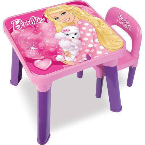 Mesinha Infantil Fun de Atividades com Cadeira - Barbie