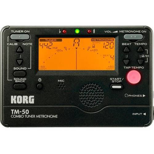 Metrônomo Afinador Digital Korg Tm-50 Bk - com Microfone