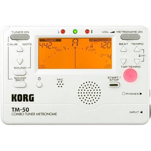 Metrônomo Afinador Digital Korg Tm-50 Pw - com Microfone