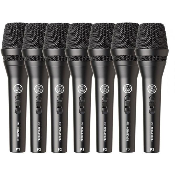 Microfone AKG com Fio P3s Perseption Kit com 7 Unidades
