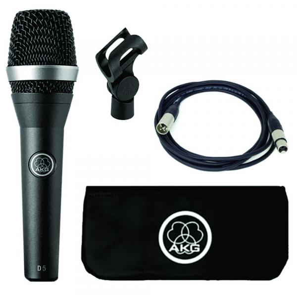 Microfone Akg D5 Pro Profisisonal Supercardióide + Cabo Santo Angelo
