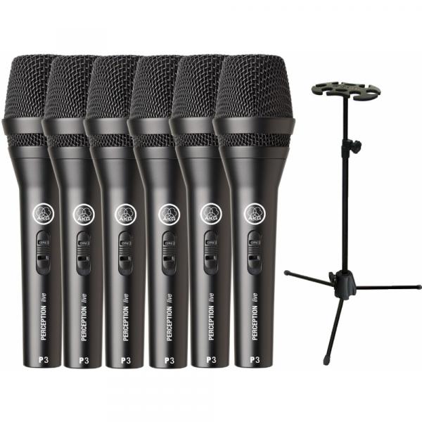 Microfone AKG P3S Vocal Perception Kit 6 + Suporte
