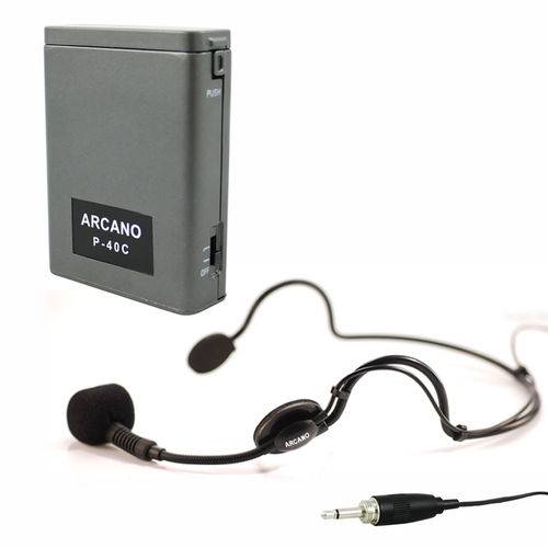 Microfone Auricular Arcano Hds-100 C/ Alimentador de Corpo
