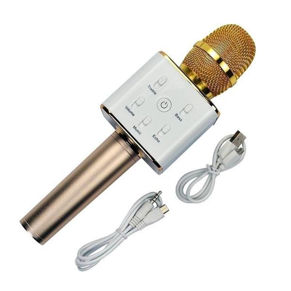 Microfone Bluetooth para Karaoke - Dourado - Oex
