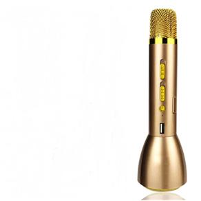 Microfone Bluetooth Portátil Profissional K088 S Fio Dourado