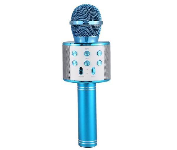 Microfone Bluetooth Sem Fio Karaoke Porta Usb Alto-falante Embutido Azul Barato - Handheld Ktv