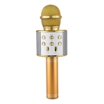 Microfone Bluetooth Sem Fio Karaoke Porta Usb Alto-falante Embutido Dourado