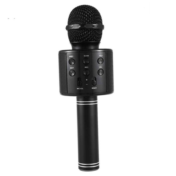 Microfone Bluetooth Sem Fio Karaoke Porta Usb Alto-falante Embutido Preto Barato - Handheld Ktv