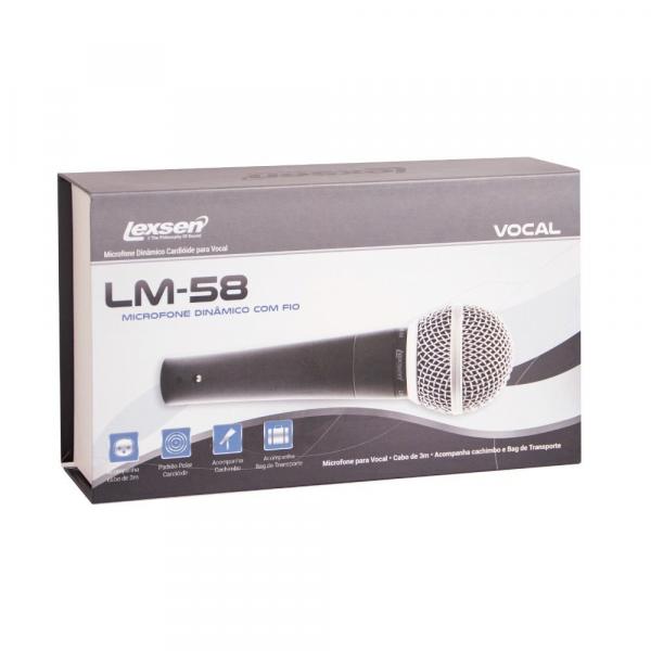 Microfone C/fio Cardioide 3m C/cachimbo C/bag Lm-58 Lexsen
