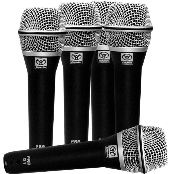 Microfone C/ Fio de Mão Dinâmico (5 Unidades) - PRA D 5 Superlux