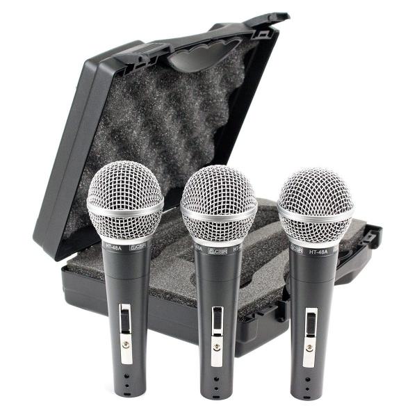 Microfone C/ Fio de Mão Dinâmico (3 Unidades) - 48 3 CSR