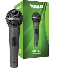 Microfone C/ Fio Mão Dinâmico Unidirecional Mc40 Vokal MC-40