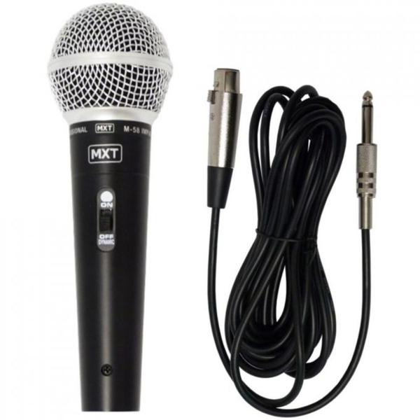 Microfone C/ Fio Profissional -- M-58 - MXT -- Cabo C/ 3 Metros