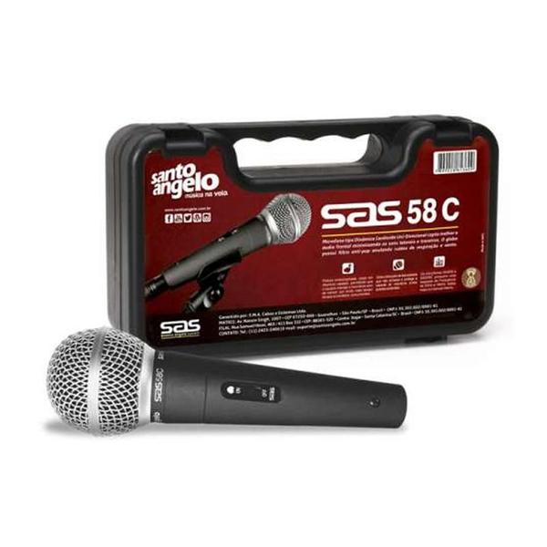 Microfone Cardioide com Chave Liga / Desliga SAS 58C - Santo Angelo